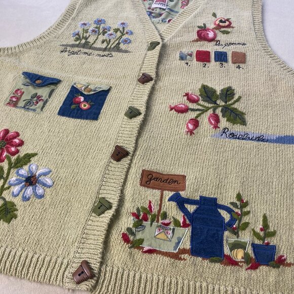 Vintage Marisa Canvas Button Sweater Vest - Picture 1 of 6